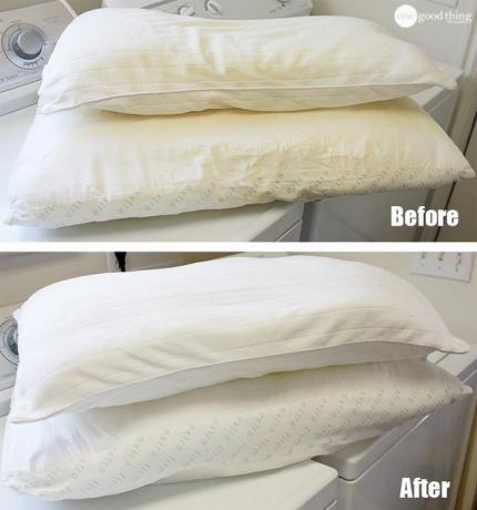 Hatékony módja, hogyan lehet eljutni a fehér ágynemű és párnák
