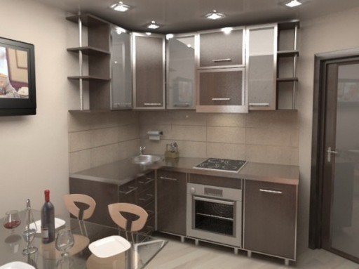 Kis konyha egy tágas konyhában - plusz az a tény, hogy az étkező és a nappali kényelmesebb lesz