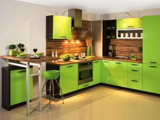 Zöld és fehér konyha - mész színű