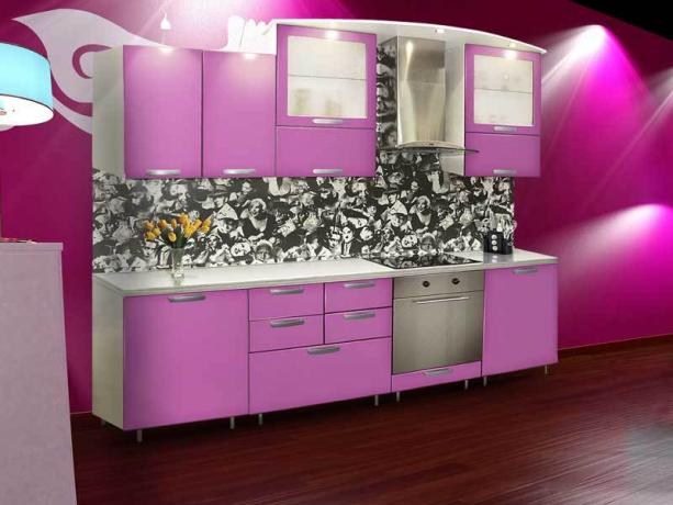 rózsaszín háttérkép a konyhában