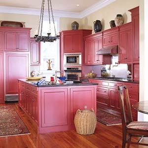 Szokatlan konyha, mély rózsaszín színben