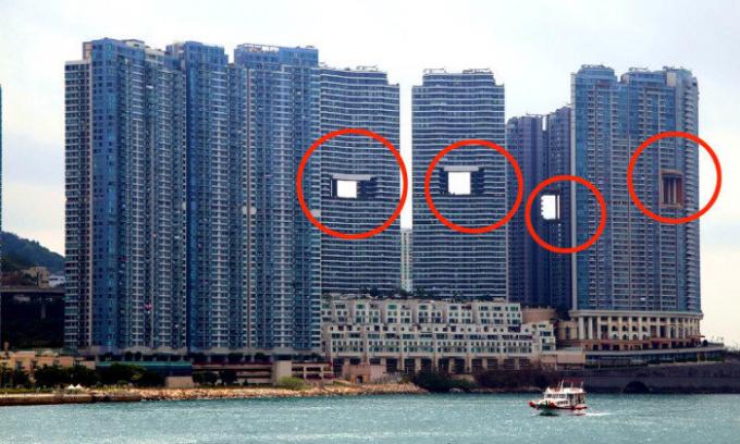 „Lyukas” felhőkarcolók Hong Kong.