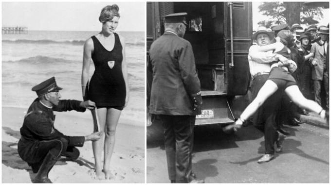 Nők az „illetlen” fürdőruhák kell letartóztatták! (Th 1920, USA). 