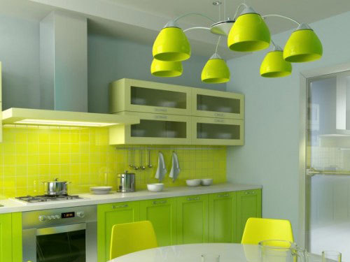 Fehér és zöld konyhák - nyugodt és hangulatos belső tér