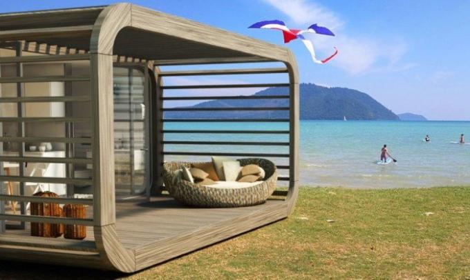 Coodo - moduláris otthon, hogy meg tudja fogalmazni a tengerparton.