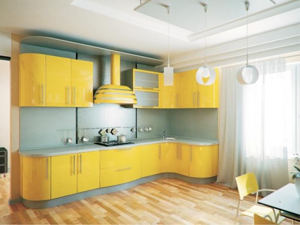 A konyhai műanyag sárga színvilága "felmelegszik" a hideg évszakban.