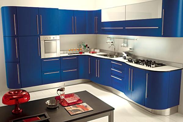 konyhai tervezés, kék színben