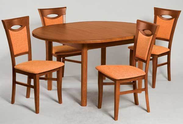 Az asztal kiválasztásakor ne felejtse el azonnal felvenni a megfelelő textúrájú székeket